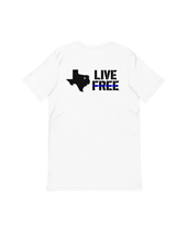 Load image into Gallery viewer, Thin Blue Line Texas Live Free - Short Sleeve
